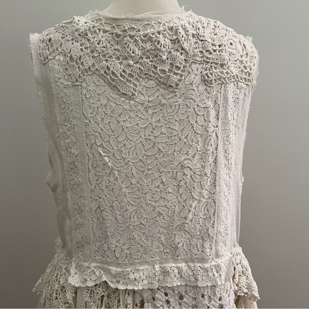 Handmade Wedding Dress White Lace Boho Fairycore Size L XL - Picture 8 of 16